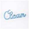 Declea Targa in Legno da appoggio con Scritta Clean - Decorazione da appoggio Ideale per Il Bagno, Scritta Decorativa Fatta a Mano Arredo Decorazione