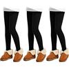L&K-II Confezione da 3 Leggings Termici Leggings Invernali per Bambini Pantaloni per Bambini Foderati in Pile di Cotone Spesso 4610 Nero 134-140