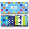 Happy Socks 4-Pack Big Dot Box, colorati e divertenti, calzini in cotone per uomo e donna, Verde-Blu-Arancia-Giallo-Rosa-Bianco (36-40)