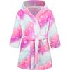 Baogaier Bambini Accappatoio Ragazze Felpa con Cappuccio Indumenti da Notte Vestaglia Accappatoi Invernali Autunno Morbido Pigiameria Flanella Manica Lunga Unisex Bambino 6-7 Anni Cavallo Rosa