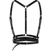 LEACOOLKEY - Corsetto da donna in stile punk, in pelle sintetica (PU), nero, gotico, adatto per cosplay rave o costumi di Halloween, A-nero.