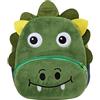Kasgo Zainetto Asilo Bambino, Zainetto Bimba Dinosauro 1-3 Anni Zainetto Nido Preschool Piccola Peluche 3D Animaletti Borsa Zaino Bambini Carino Zaino Bambina Morbido Mini Zainetti Ragazza, Verde