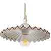 VANNI LAMPADARI - Lampadario a Sospensione Plissè- Lampadario Soggiorno in Ceramica- Lampadario Camera da Letto Decorato a Mano- Lampadario Rustico Taverna, Cucina- 30 cm, Marrone