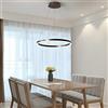 FUMIMID Lampadario Sospensione LED Lampada Soggiorno Lampadario Dimmerabile con Telecomando Lampade Sospensione Moderne Tavolo Pranzo Soffitto Luminoso Acrilico Rotondo in Alluminio,Marrone,1lap 40cm