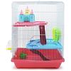 BPS BUENA PET SHOP BPS® - Gabbia per criceto con scala, tunnel e casetta, invio casuale, 28 x 21 x 31 cm, mod. BPS-1340