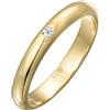 Elli Premium Anello Fede Nunziale da Donna in Oro Giallo 9K con Diamante 0.03ct, Misura 12