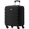 Flight Knight Valigie Rigide in ABS Leggere a 4 ruote - Bagaglio a mano da Cabina approvato per compagnie aeree come British Airways e dimensioni massime per easyJet borsa da cabina grande 56x45x25cm