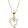 Miore - Catenina con pendente da donna con zirconia cubica in oro giallo 9 carati