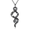 YFN Collana Serpente in Argento Sterling Ciondolo Serpente Gioielli Gotico Regali per Donna Uomo (Nero)