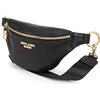 Berliner Bags Premium Marsupio Mona Borsa Tracolla in Pelle Donna Uomo Fanny Pack (Nero/Oro)