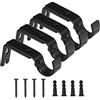 HQdeal Supporto Palo per Tenda, 4 Pezzi Staffe Aste per Tende Resistenti, Metallo Tendaggi Asta Staffa da Parete con Viti, per Casa Camera da Letto Ufficio Finestre (Nero)