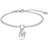COMETE GIOIELLI Bracciale Comete Stella lettera portafortuna argento e zirconi (M)