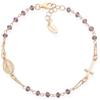 Amen Bracciale da Donna Collezione rosari. Bracciale Rosario in Argento 925 di Colore rosè e Cristalli Vinaccia. Lunghezza 18+2cm e grani del Diametro di 3mm. La referenza è brorl3