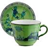 GINORI 1735 TAZZA CAFFE CON PIATTINO, ORIENTE ITALIANO VERDE MALACHITE