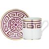 GINORI 1735 TAZZA CAFFE CON PIATTINO, LABIRINTO VIOLA AMETISTA