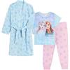 Disney Vestaglia da bambina Frozen 2 + pigiama per bambini Accappatoio abbinato 3 pezzi pigiami + accappatoio, Blu, 7-8 Anni