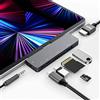 GKEAPZA HUB USB C adattatore per iPad Pro M4 M2 M1 2024-2018,iPad Air 4/5,iPad Mini 6,7in1 Hub con 4K HDMI,PD 60W,3.5mm Jack,USB3.0 5Gbps,lettore di schede SD/Micro SD, adattatore per MacBook Pro/Air
