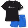 Champion Legacy American Tape-Logo S/S T-Shirt & Bermuda Completo, (Blu Marino/Rosso Intenso), 2 Anni Bimbo