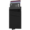 VULKIT Porta Carte di Credito Schermato Pop-Up Portafoglio Sottile Uomo o Donne in Alluminio Rigido con Tasca Negozi Carte e Banconote, Nero