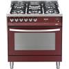 Lofra PRG86GVT/C Cucina Gas 5 Fornelli con Forno Electrico, Natural gas da 80 cm Borgogna