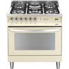 Lofra PBIG86MFT/C Cucina Gas 5 Fornelli con Forno Elettrico da 80 cm Avorio