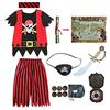 Sincere Party costume da pirata per bambini, set completo di 8 pezzi di giochi di ruolo da pirata 7-8 anni