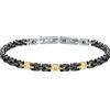 Morellato Diamonds Bracciale Uomo in Acciaio, diamante, ceramica, IP oro giallo - SAUK03