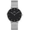 Daniel Wellington Petite Sterling Orologio Unisex Adulto, 36mm, in Maglia, Argento