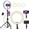 UPhitnis 12 Ring Light, Luce per Selfie, 63 Staffa Triangolare, Luce ad Anello LED da 3 modalità di Illuminazione con 10 luminosità, per Trucco, Fotografia, Youtube e Video Selfie