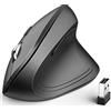 iClever Mouse Ergonomico Senza Fili, Verticale 6 Pulsanti DPI Regolabile 1000/1600/2000/2400, Comodo Mouse Ottico Wireless 2.4G per Laptop, Computer, Desktop, Mac, Windows, Mac OS
