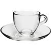 PASABAHCE Set 6 Tazzine Caffè Con Piatto Vetro Basic Arredo Tavola, 1000ml