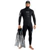 Seac Royal 5mm, muta in neoprene da 5 mm per apnea e pesca subacquea, salopette e giacca con cappuccio, nero, M