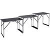 Meister Tavolo multifunzione 3 pezzi - 30 kg per tavolo (100x60 cm) - Altezza regolabile 4 livelli - Pieghevole / Beer-Pong / Tappezzeria / Mercatino / Tavolino pieghevole / 4357760
