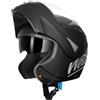 Westt Torque Casco Modulare Nero Opaco - Doppia Visiera, 5 Punti di Areazione - Casco Protettivo Leggero Uomo e Donna per Motocicletta, Moto Cross, Motorino, Scooter - Omologato