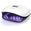 Tll-mm Lampada Unghie UV LED SUNUV 48W Asciugatrice UV Unghie SUN4 per Gel Manicure Shellac con 4 Timer, LCD Display, Sensore e Asciugatura a Doppia Velocità