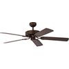 Pepeo Gmbh Ventilatore da Soffitto Potkuri, Bronzo Invecchiato/Noce, 132 Cm