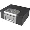 HMF - Cassaforte per documenti e denaro, chiavistello elettronico, 325 x 255 x 125 mm, nero