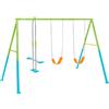 Intex 44121 - Altalena con Due Seggiolini e Dondolo, Acciaio, Verde e Azzurro, 343x249x203 cm
