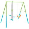 Intex 44120 Altalena da Giardino per Bambini con Seggiolino e Dondolo, Acciaio, Verde e Azzurro, 249x249x203 cm