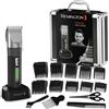 Remington Tagliacapelli - Lame in ceramica autoaffilanti - 10 pettini accessori, funzionamento a rete-batteria agli ioni di litio, custodia professionale in alluminio, Tagliacapelli HC5810