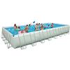 Intex 28372 - Piscina Rettangolare, pompa di filtraggio a sabbia, Blu/Grigio, 975 x 488 x 132 cm