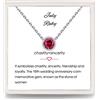 Presentski Luglio Solitario Rosso Rubino Birthstone Ciondolo, Solitario Diamante Collana Girocollo Donna Argento 925