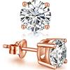 Miaofu Orecchini Oro Rosa Donna Diamanti Uomo Donna Argento 925 Orecchini Punto Luce in Argento 925 con Zirconi Bianchi Taglio Diamante