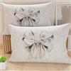 PETTI Artigiani Italiani - Coppia di Federe Cuscino 50x80 cm in Microfibra, Cuscini Arredo Camera da Letto, Divano, Salotto, Set 2 Fodere Copricuscino, Federa Fiocco Grigio, 100% Made in Italy