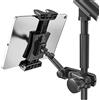 Jubor Supporto Tablet per Microfono, Porta Tablet Microfono Leggio Regolabile a 360°, Supporto iPad Asta per iPad, Pro, Mini, Air, Smartphones 4.7-12.9