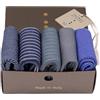 Gatti a pois Box da N.5 Calze Lunghe Uomo Blu Fantasy Made in Italy Alta Qualità, in differenti Filati e Tessiture