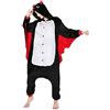 DEBAIJIA Pigiama Animali Bambini Unisex Party Sleepwear per Ragazzo Ragazza Flanella Loungewear Costume Tuta Caldo Casual（Pipistrelli-Nero-M）