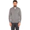 Ciabalù Maglione Cardigan Uomo Lana Zip Collo Alto Blu Grigio Maglioncino con Toppe (Grigio, XXXL)