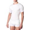 marcLuis - Mezza Manica Girocollo, Filo di Scozia, Makò Ritorto, Uomo, Bianco, Senza Cuciture Laterali, Prodotto Italiano (Confezione da 3 Pezzi), XXXL