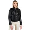 D'Arienzo Giacca Donna Biker Nero Giubbino Giubbotto Moto Vera Pelle Made in Italy Vale M/Nero